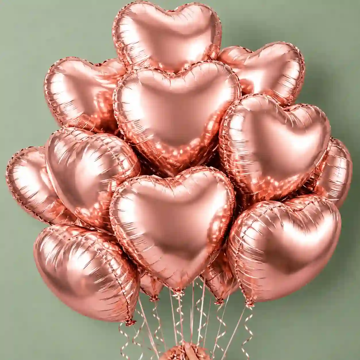 Add a Bunch of 5 Rose Gold Heart Foil Balloon